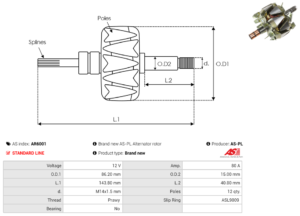Rotor alternateur AR6001