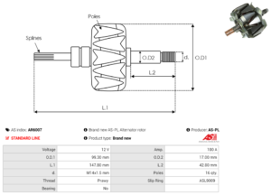 Rotor alternateur AR6007
