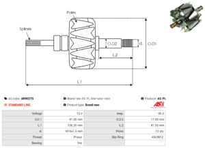 Rotor alternateur AR9027S