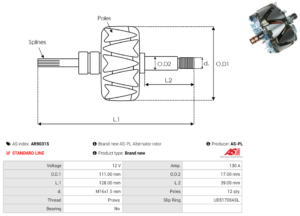 Rotor alternateur AR9031S