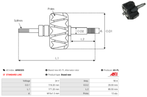 Rotor alternateur AR9032S