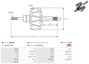 Rotor alternateur AR9033S