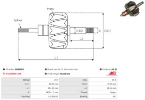 Rotor alternateur AR9040S