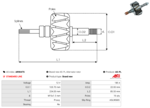 Rotor alternateur AR9047S