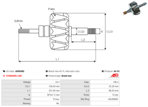 Rotor alternateur AR9048S