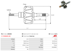 Rotor alternateur AR9049S