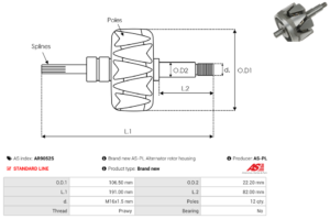 Rotor alternateur AR9052S
