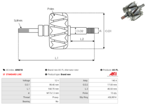 Rotor alternateur AR6018