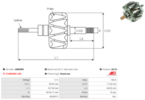 Rotor alternateur AR6028S