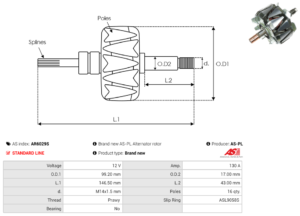 Rotor alternateur AR6029S