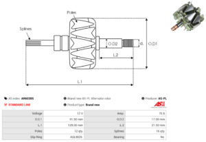 Rotor alternateur AR6030S