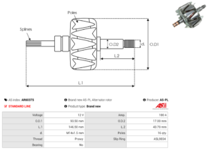 Rotor alternateur AR6037S