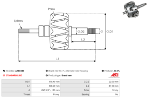 Rotor alternateur AR6038S