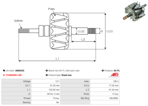 Rotor alternateur AR6042S