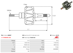 Rotor alternateur AR9007