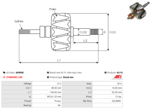 Rotor alternateur AR9008