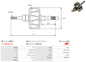 Rotor alternateur AR9013