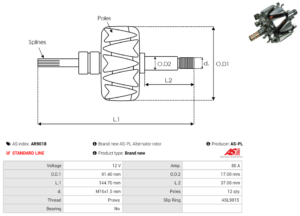 Rotor alternateur AR9018