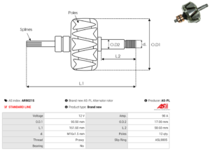 Rotor alternateur AR9021S