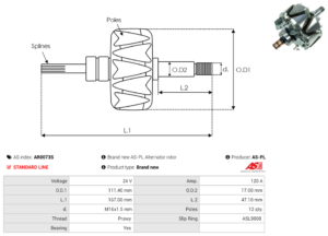 Rotor alternateur AR0073S