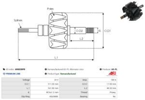 Rotor alternateur AR0028PR