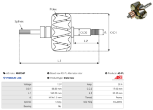 Rotor alternateur AR0134P