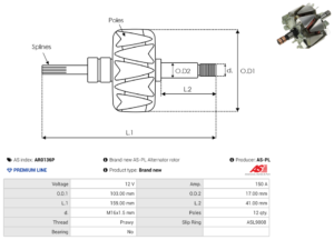 Rotor alternateur AR0136P