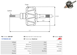 Rotor alternateur AR0145P