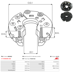 Pont de diode alternateur ARC0032