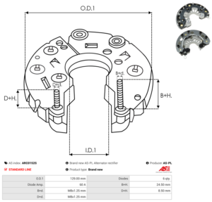 Pont de diode alternateur ARC0152S