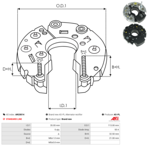 Pont de diode alternateur ARC0014