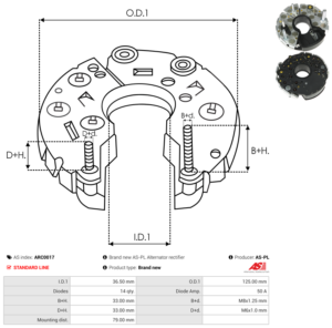 Pont de diode alternateur ARC0017