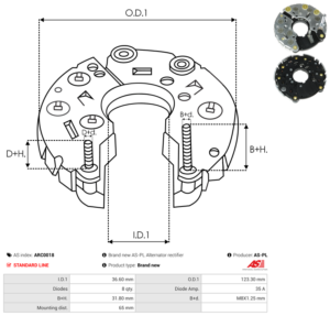 Pont de diode alternateur ARC0018