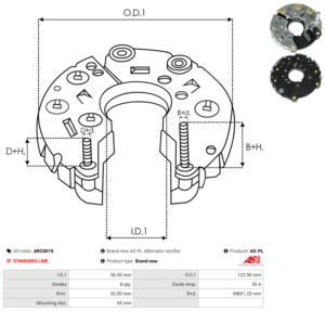 Pont de diode alternateur ARC0019