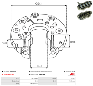 Pont de diode alternateur ARC3137S