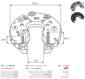 Pont de diode alternateur ARC3159S