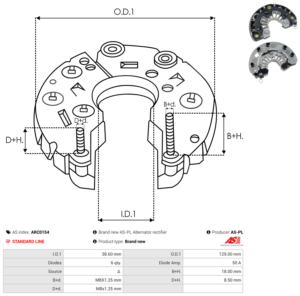 Pont de diode alternateur ARC0154