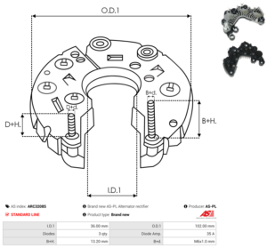 Pont de diode alternateur ARC3208S