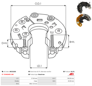 Pont de diode alternateur ARC3220S