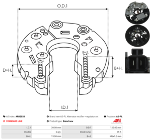 Pont de diode alternateur ARR2033