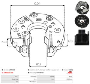 Pont de diode alternateur ARR2034