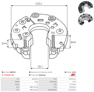 Pont de diode alternateur ARC0155