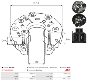 Pont de diode alternateur ARR2036