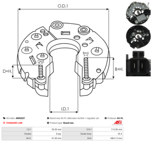 Pont de diode alternateur ARR2037