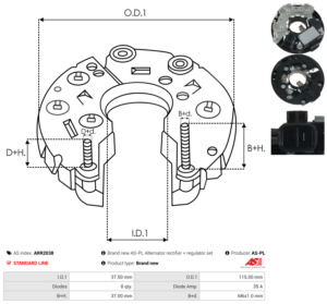 Pont de diode alternateur ARR2038