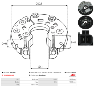 Pont de diode alternateur ARR2039