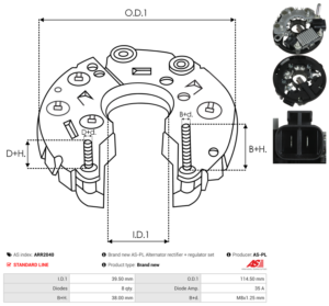 Pont de diode alternateur ARR2040