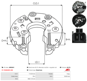 Pont de diode alternateur ARR2041