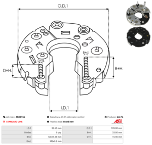 Pont de diode alternateur ARC0156
