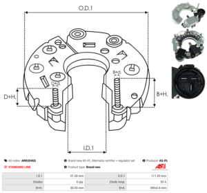 Pont de diode alternateur ARR2046S